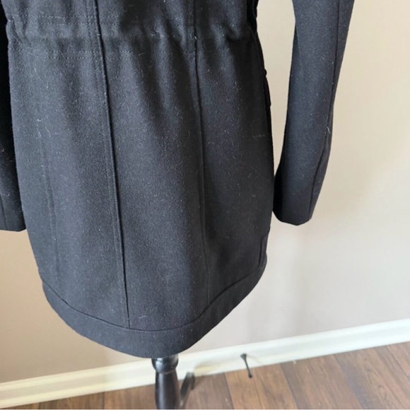 Wool Blend Fur-Trimmed Hooded Coat - Small - Picture 9 of 13